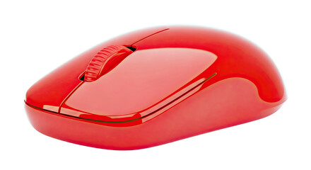 Shiny Red Computer Mouse