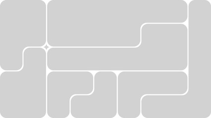 Gray Bento Grid Layout. Collage image frame grid template. Modern modular UI design panels. Vector illustration.