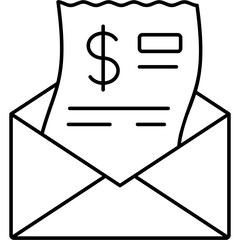 Line Art Paycheck Summary Icon