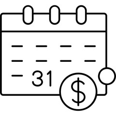 Line Art Monthly Earnings Icon