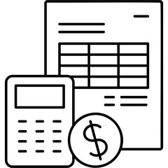 Line Art Budget Income Icon