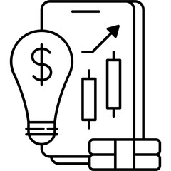 Line Art Smart Earning Icon