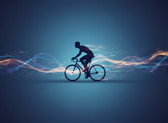 Fototapeta premium Cyclist Motion Data Flow
