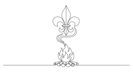 flame fleur de lis symbol © Azizi