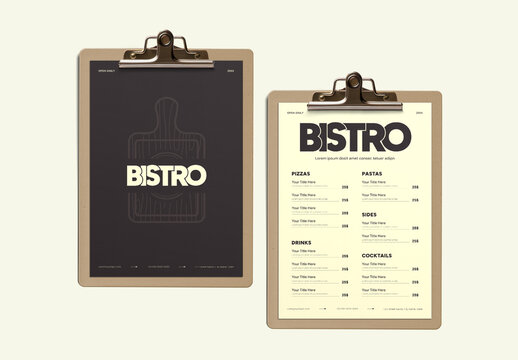 Minimalist Bistro Food Menu Template