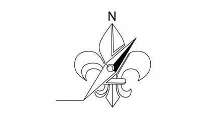 compass fleur de lis navigation symbol © Azizi