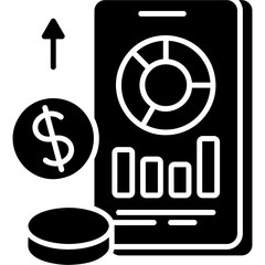 Glyph Solid Income Tracker Icon