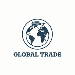 Fototapeta premium Vintage International Shipping Logistics Logo
