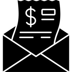 Glyph Solid Paycheck Summary Icon