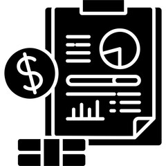 Glyph Solid Earning Report Icon