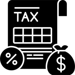 Glyph Solid Taxable Income Icon