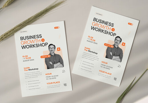 Professional Business Growth Workshop Flyer Template for Corporate Events