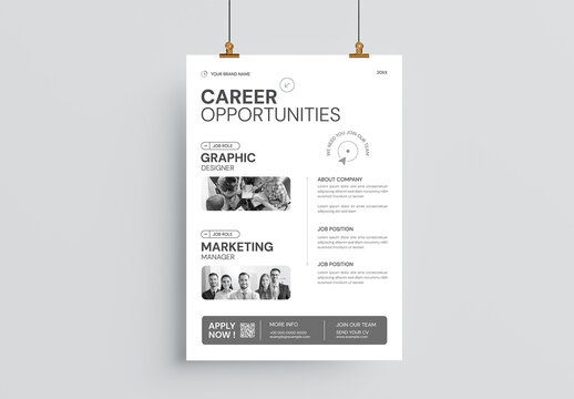 Minimalist Career Opportunities Job Hiring Flyer Template