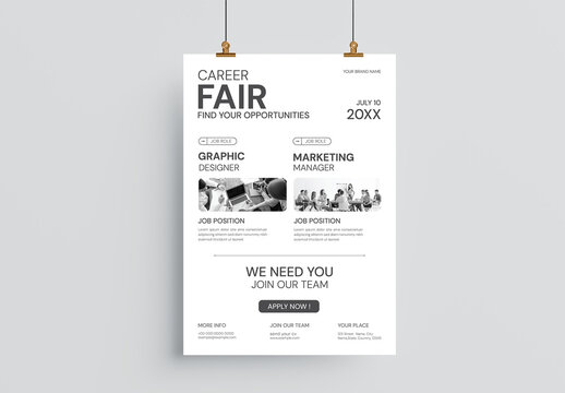 Minimalist Career Job Hiring Fair Flyer Template
