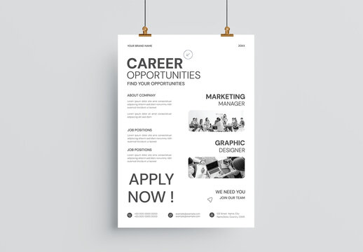Clean Job Hiring Flyer Template