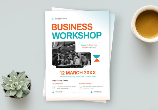 Professional Business Workshop Flyer Template for Corporate Seminar and Conference