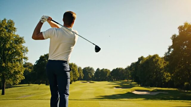 A Golfer's Swing Sequence: A Visual Guide to the Perfect Golf Drive on a Sunny Day