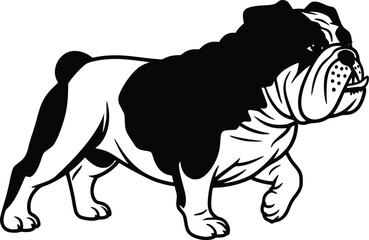 Cute Playful Bulldog Silhouette Vector &ndash; Fun Dog Character Pose Design