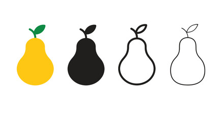 Fresh pear Fruit vector icon Isolated On White Background, Modern Organic simple sign. Healthy Food Illustration logo