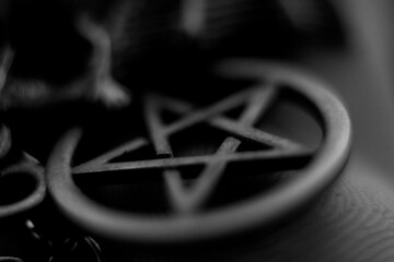 Macro photography of the ritual pentagram