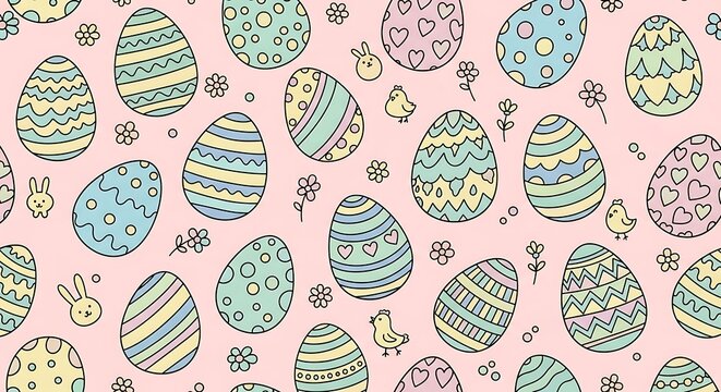 Vibrant easter eggs pattern design