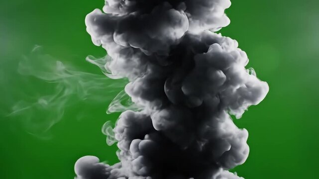Green Screen real smoke in scene 4 with distortion, overlay, glitch, static noise, scan lines on black background, 4k animated video loop