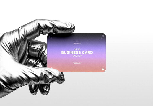 Silver Glove Business Card Mockup