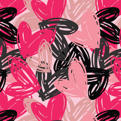 Obraz premium Love, colorful hearts Seamless pattern Design