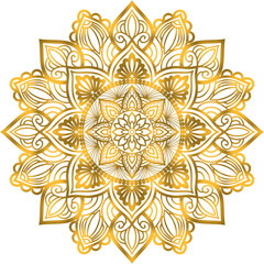 Gold Line Mandala Ornament Design