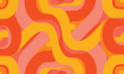 Obraz premium A vibrant abstract pattern of swirling shapes in orange and pink hues