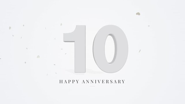 10 Years Anniversary Celebration Elegant Minimal Typography Animation Background
