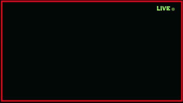 Digital live stream broadcast frame overlay. live recording interface with red border. With Black background . 