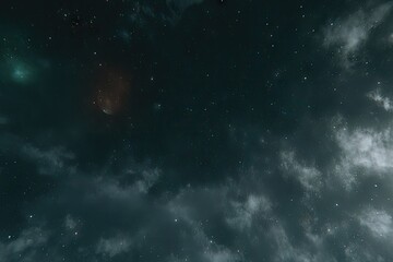 Obraz premium Night sky, nebula, cosmic clouds