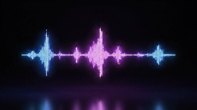 Neon Audio Waveform Visualizer - Dynamic Sound Representation for Music and Technology.
