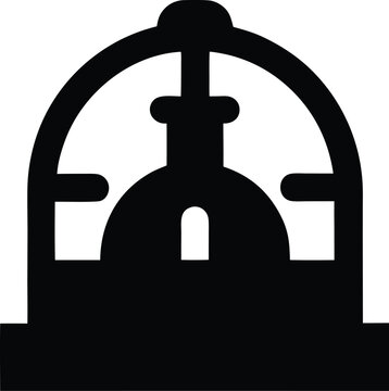 watch glass dome silhouette vector illustration on transparent background