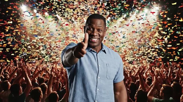 Green Screen chroma key model released back view of huge crowd clapping and cheering at a concert or show shot on red helium 8k in raw scene 3 with distortion, overlay, glitch, static noise, scan
