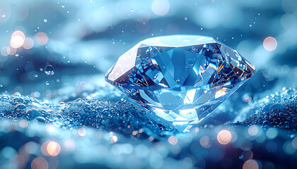 Close-up of a Luxury Clear Diamond Representing Purity and Wealth