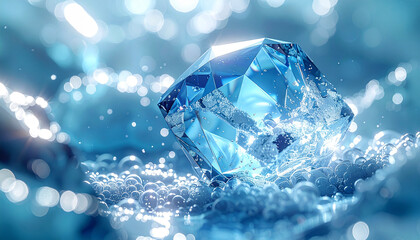 Close-up of a Luxury Clear Diamond Representing Purity and Wealth