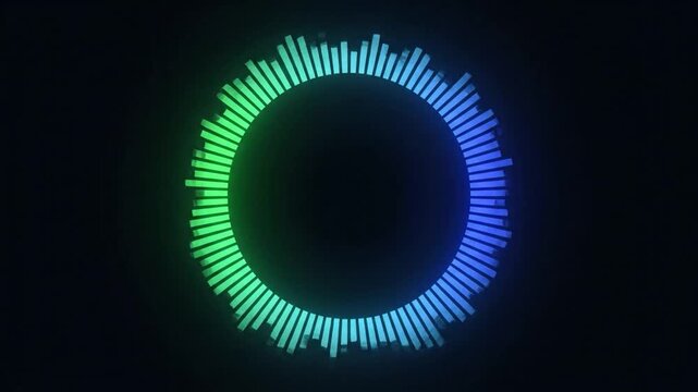 Neon Audio Visualizer Circle Animation for Music and Sound Effects.