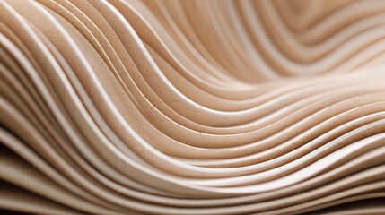 Beige Abstract Wavy Layers Background with Subtle Texture Smooth Surface and Undulating Forms in a Monochromatic Color Scheme Creates Organic Pattern with High Detail