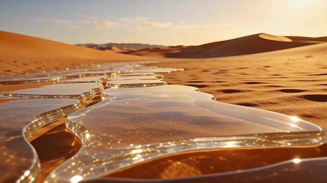 Desierto donde la arena se ha convertido en vidrio transparente