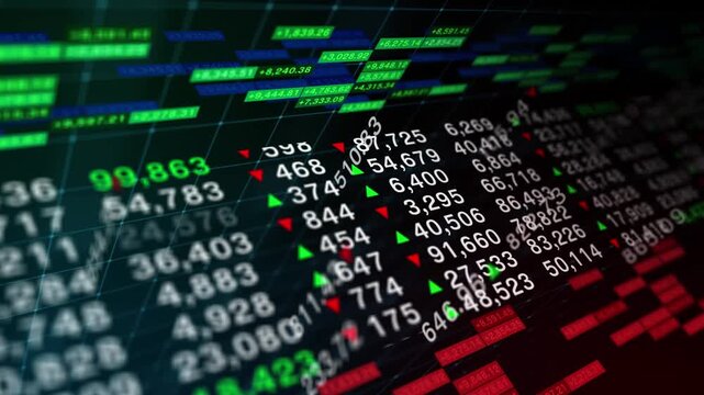 display table numbers stock market value increase index profit and loss report diagram chart