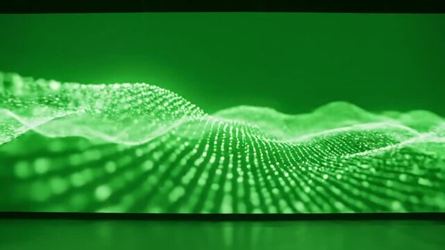 Green Screen led wall scene 3 with distortion, overlay, glitch, static noise, scan lines on black background, 4k animated video loop