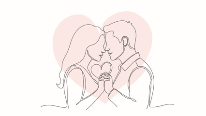 Obraz premium couple kissing with heart