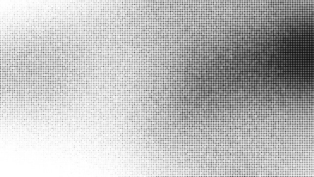 Black Halftone Dot Gradient Overlay on Transparent Background.