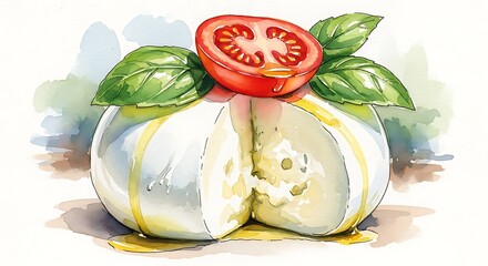 Delicious Creamy Mozzarella with Tomato and Basil.