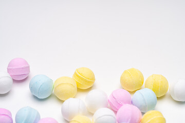 Pastel colored ramune sweets with soft lighting