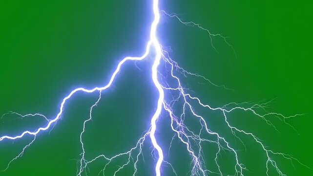 Isolated Energy Burst with thunder lightning bolt green screen background distortion, overlay, glitch, static noise, scan lines on black background, 4k animated video loop