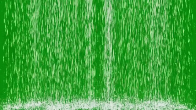 Abstract Liquid Curtain with falling heavy rain overlay loop motion graphic background green screen distortion, overlay, glitch, static noise, scan lines on black background, 4k animated video