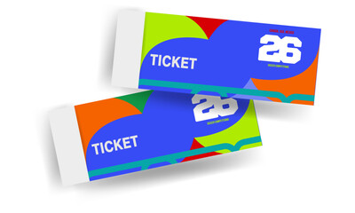 Fototapeta premium Soccer banner 26, bright colors, vector illustration. Sports competitions in USA, Canada and Mexico 2026 Vector